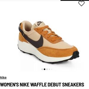 Nike Women's Waffle Debut Sneakers - Orange and Black